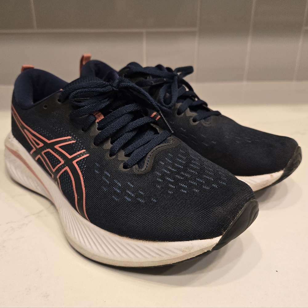 ASICS Gel Excite 10 Women's Navy and Pink Running Shoes, Size 8